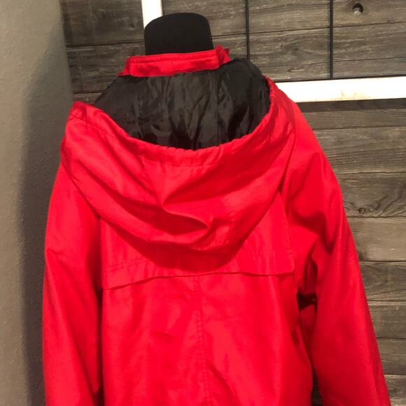 Jessica London red long overcoat trench coat winter jacket women's size 12 P - Picture 3 of 11